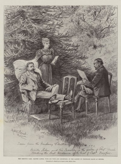 The Dreyfus Case, Maitre Labori, with his Wife and Secretary, in the Garden of Professor Basch at Rennes by Melton Prior